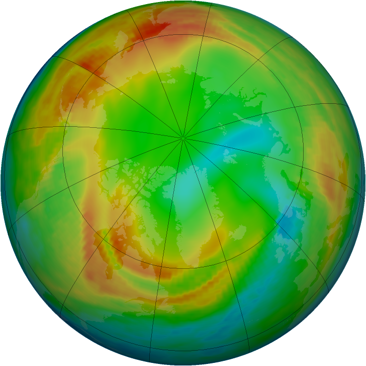 Arctic ozone map for 10 January 1984